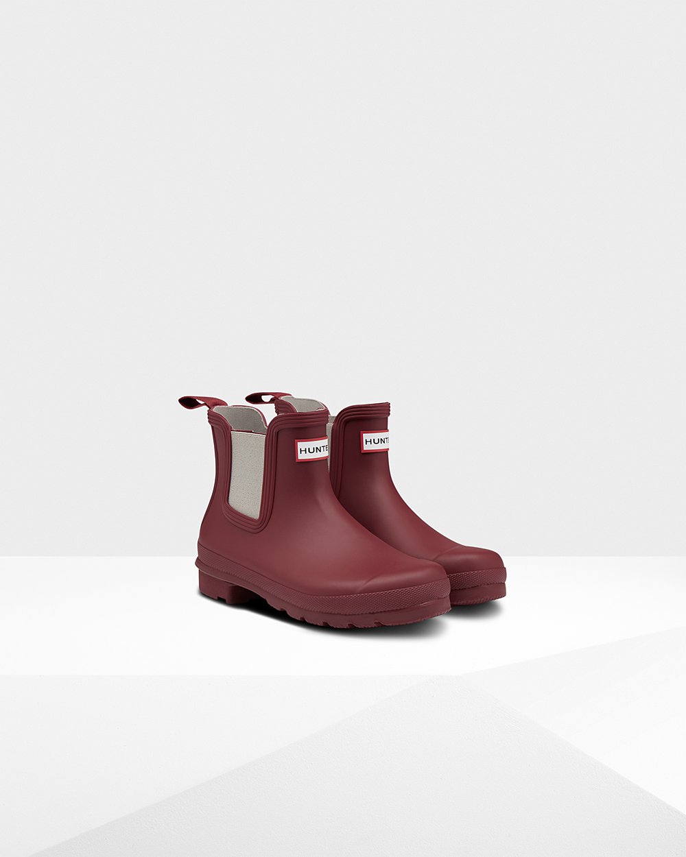 Hunter Original Chelsea Boots - Shop Online Womens Grey Red/Turquoise Light Grey - RZGSEQ675